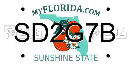 SD2G7B Florida License Plate
