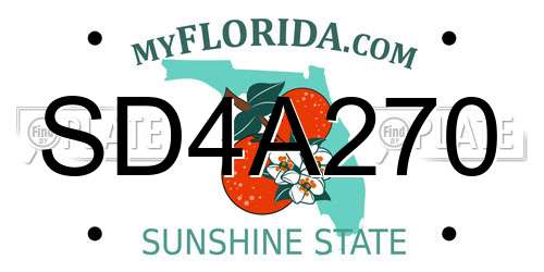 SD4A270 Florida License Plate