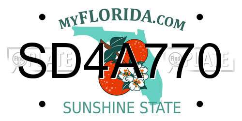 SD4A770 Florida License Plate