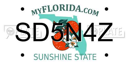 SD5N4Z Florida License Plate