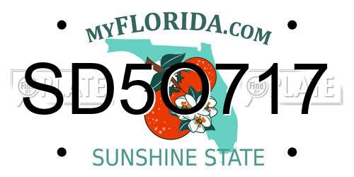 SD5O717 Florida License Plate