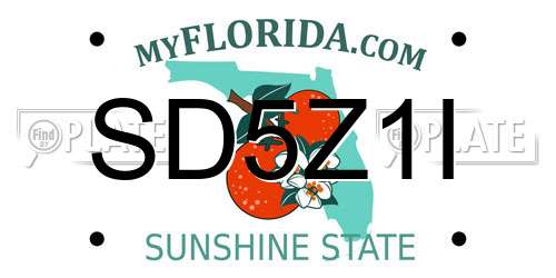 SD5Z1I Florida License Plate