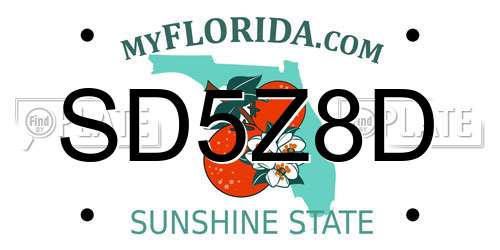 SD5Z8D Florida License Plate