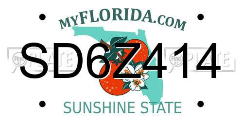 SD6Z414 Florida License Plate