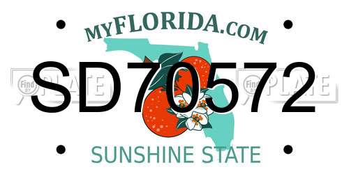 SD70572 Florida License Plate
