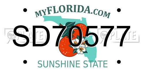 SD70577 Florida License Plate