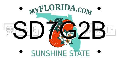 SD7G2B Florida License Plate