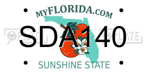 SDA140 Florida License Plate