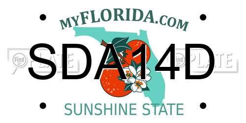 SDA14D Florida License Plate