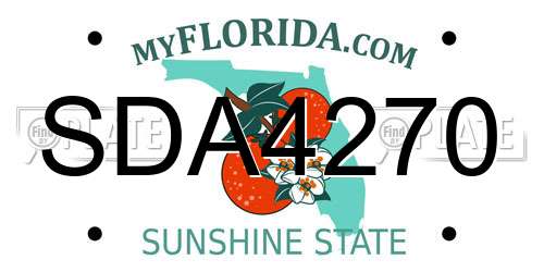 SDA4270 Florida License Plate
