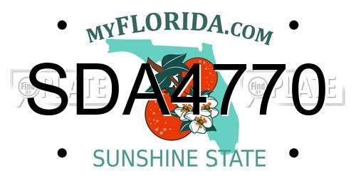 SDA4770 Florida License Plate
