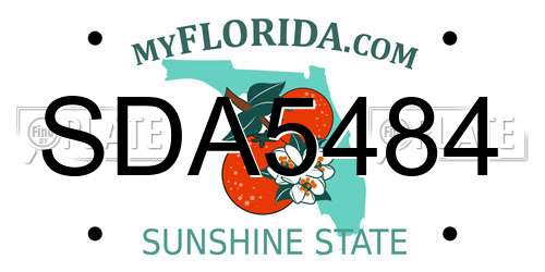 SDA5484 Florida License Plate