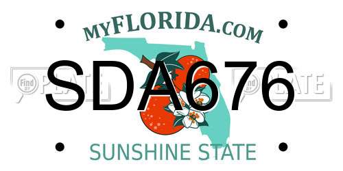 SDA676 Florida License Plate