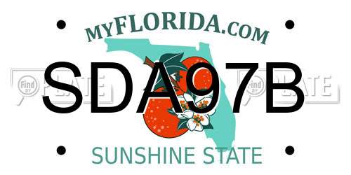 SDA97B Florida License Plate