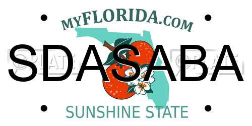 SDASABA Florida License Plate