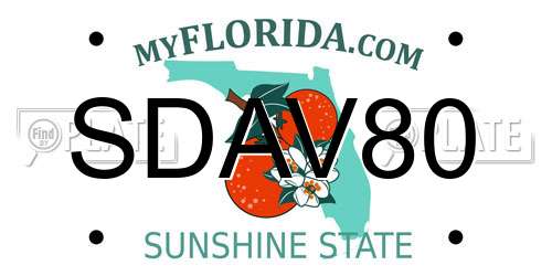 SDAV80 Florida License Plate