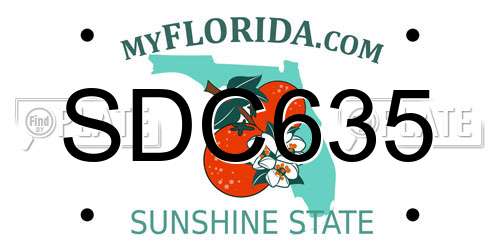 SDC635 Florida License Plate
