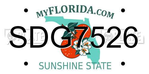 SDG7526 Florida License Plate