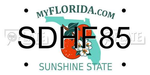 SDHF85 Florida License Plate