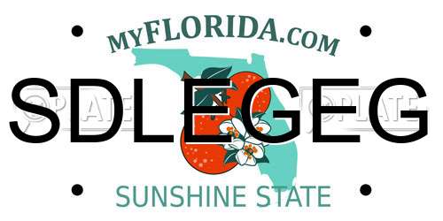 SDLEGEG Florida License Plate