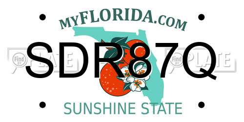 SDR87Q Florida License Plate