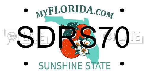 SDRS70 Florida License Plate