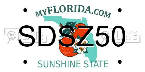SDSZ50 Florida License Plate
