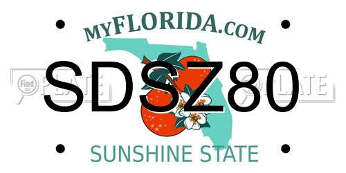 SDSZ80 Florida License Plate