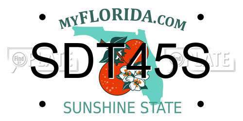 SDT45S Florida License Plate