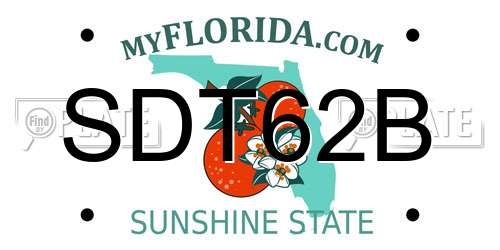 SDT62B Florida License Plate