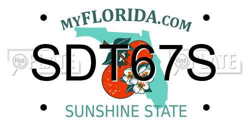 SDT67S Florida License Plate