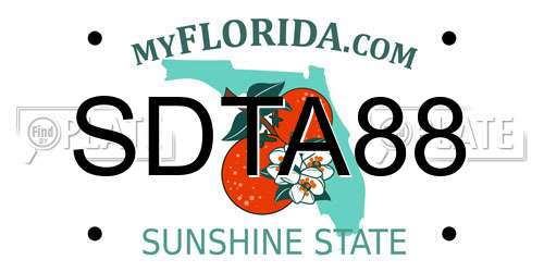 SDTA88 Florida License Plate