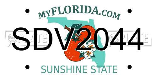 SDV2044 Florida License Plate