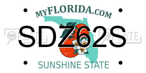 SDZ62S Florida License Plate