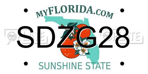 SDZG28 Florida License Plate