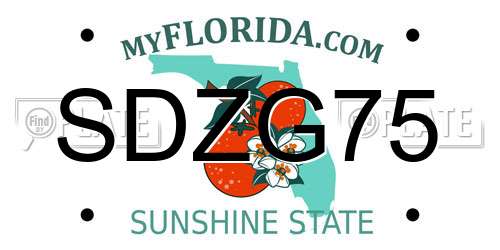 SDZG75 Florida License Plate