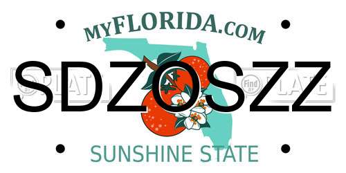 SDZOSZZ Florida License Plate