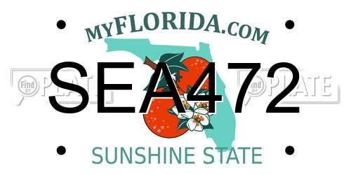 SEA472 Florida License Plate