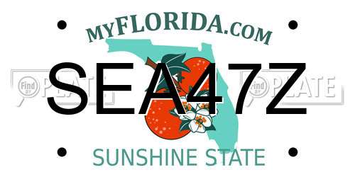 SEA47Z Florida License Plate