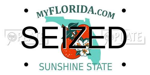 SEIZED Florida License Plate