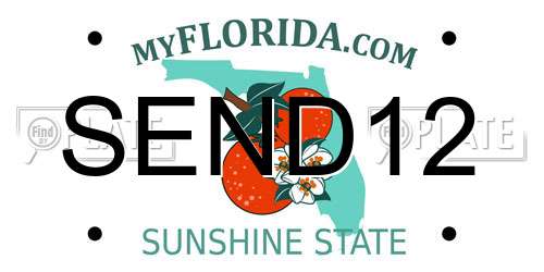 SEND12 Florida License Plate