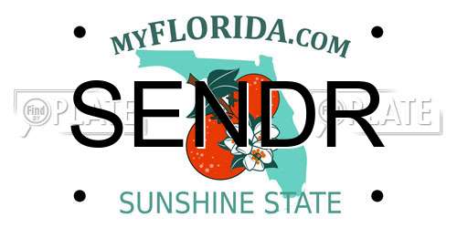SENDR Florida License Plate