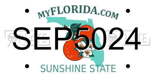 SEP5024 Florida License Plate
