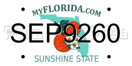 SEP9260 Florida License Plate