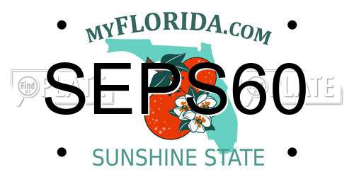 SEPS60 Florida License Plate