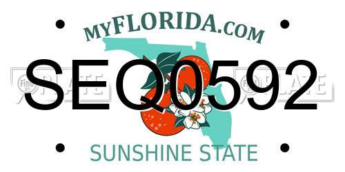 SEQ0592 Florida License Plate