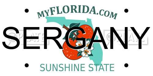SERGANY Florida License Plate