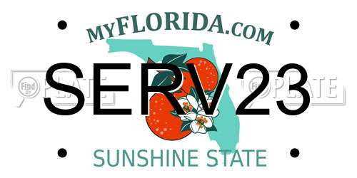SERV23 Florida License Plate