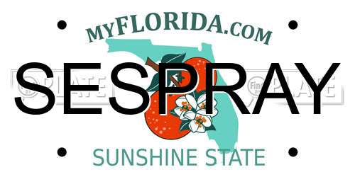 SESPRAY Florida License Plate