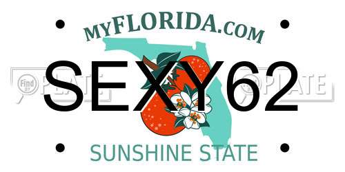 SEXY62 Florida License Plate